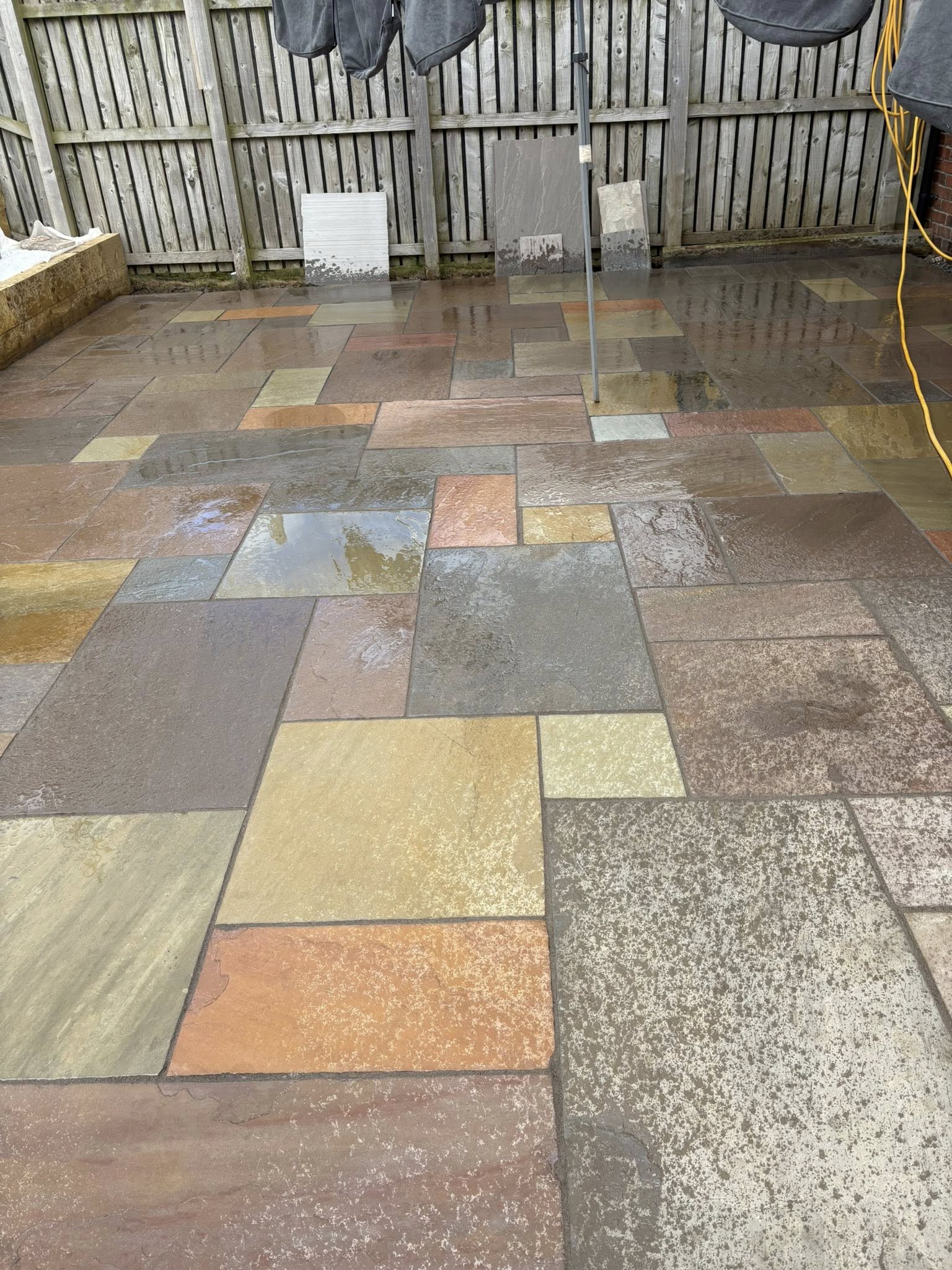 Indian stone patio laid by Nicky Gardner