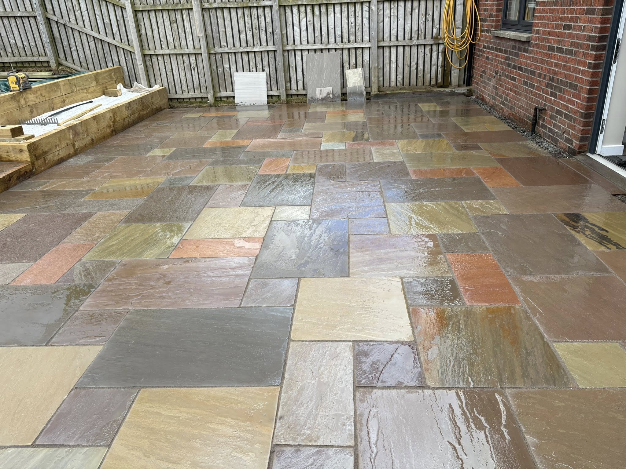 Indian stone patio — completed project